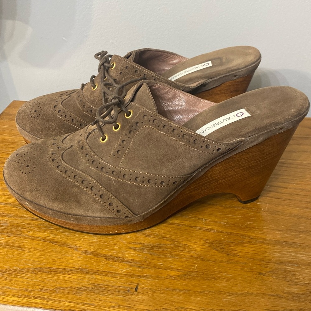 L’AUTRE CHOSE Lace up wingtip leather Mules